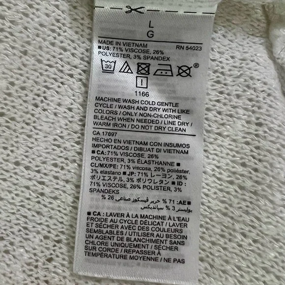 OLD NAVY | White, Lightweight Loose Knit Woven Open Front Cardigan (L) - Picture 4 of 5